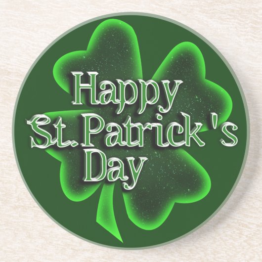 Happy St. Patrick's Day Sandstein Untersetzer (Vorne)