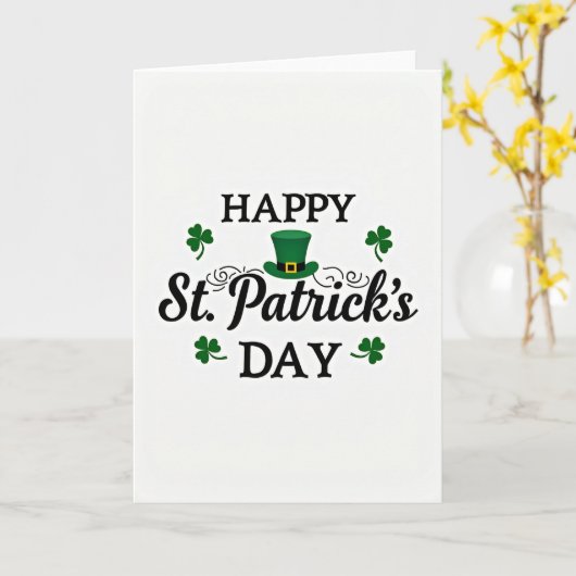 Happy St Patricks Day Script Card Karte (Gelbe Blume)