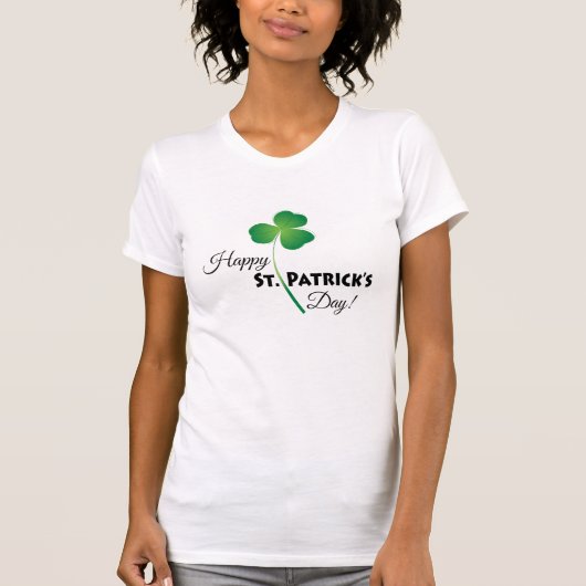 Happy St. Patrick's Day Script Clover T-Shirt (Vorderseite)