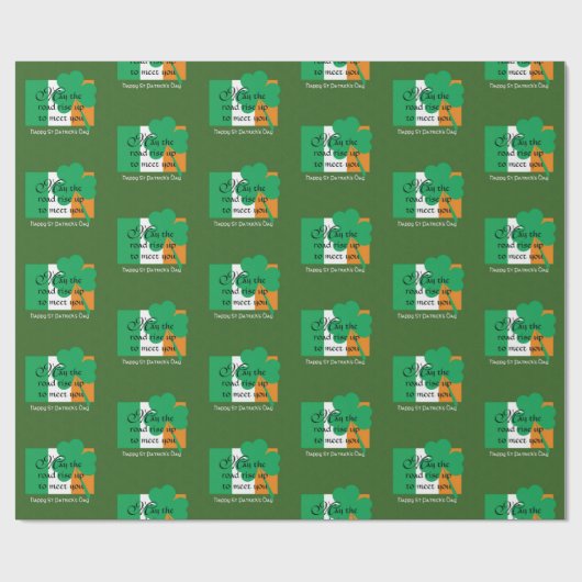 HAPPY ST PATRICK'S DAY Segen Kleeblatt Geschenkpapier (Flach)