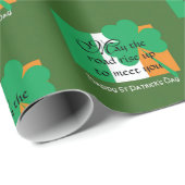 HAPPY ST PATRICK'S DAY Segen Kleeblatt Geschenkpapier (Rolleneckpunkt)