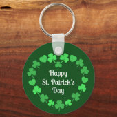 Happy St. Patrick's Day Shamrock and Heart Wreath Schlüsselanhänger (Vorderseite)