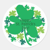Happy St. Patrick's Day Shamrock Clover Stickers (Vorderseite)
