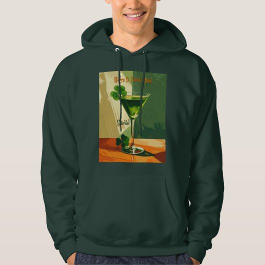 Happy St. Patrick's Day Shamrock Martini Hoodie (Vorderseite)