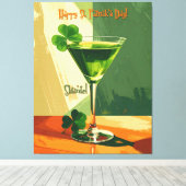 Happy St. Patrick's Day Shamrock Martini  Leinwanddruck (Insitu (Holzboden))