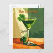 Happy St. Patrick's Day Shamrock Martini  Postkarte (Vorne/Hinten)