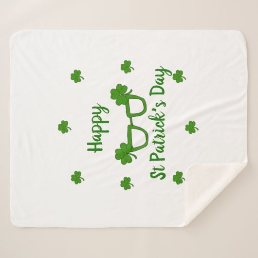 Happy St Patrick's Day Sherpadecke (Vorderseite (Horizontal))