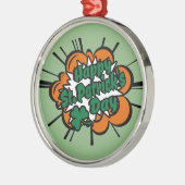 Happy St. Patrick's Day Silbernes Ornament (Links)