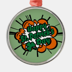Happy St. Patrick's Day Silbernes Ornament