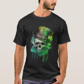 Happy St Patricks Day Skull C Green Shamrock 10 T-Shirt (Vorderseite)