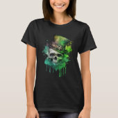 Happy St Patricks Day Skull C Green Shamrock  10 T-Shirt (Vorderseite)