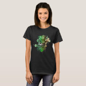 Happy St Patricks Day Skull C Green Shamrock 8 T-Shirt (Vorne ganz)
