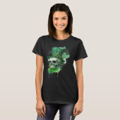 Happy St Patricks Day Skull C Green Shamrock T-Shirt (Vorne ganz)