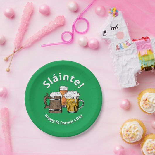 HAPPY ST PATRICK'S DAY Sláinte Beers Pappteller (Party)