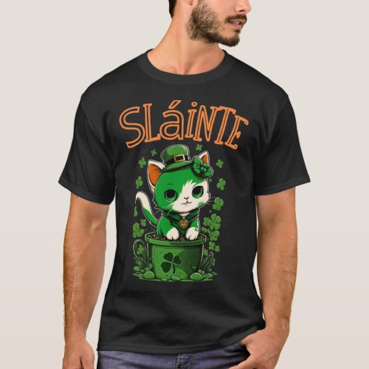 Happy St Patrick's Day Slainte Irish Gaelic Toast T-Shirt (Vorderseite)