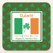 HAPPY ST PATRICK'S DAY Sláinte Rechteckiger Pappuntersetzer (Vorderseite)