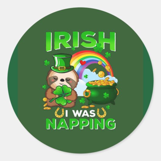 Happy St. Patrick's Day Sloth Aufkleber (Vorderseite)