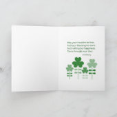 Happy St. Patrick's Day Sloth Card Feiertagskarte (Innenseite)