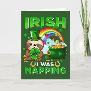 Happy St. Patrick's Day Sloth Card Karte