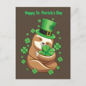 Happy St. Patrick's Day Sloth Postkarte (Vorderseite)