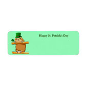 Happy St. Patrick's Day Sloth Rücksendetikett (Vorne)