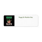 Happy St. Patrick's Day Sloth Rücksendetikett (Vorne)