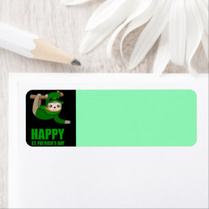 Happy St. Patrick's Day Sloth Rücksendetikett
