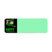 Happy St. Patrick's Day Sloth Rücksendetikett (Vorne)