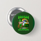 Happy St. Patrick's Day Sloth Taste Button (Vorne & Hinten)