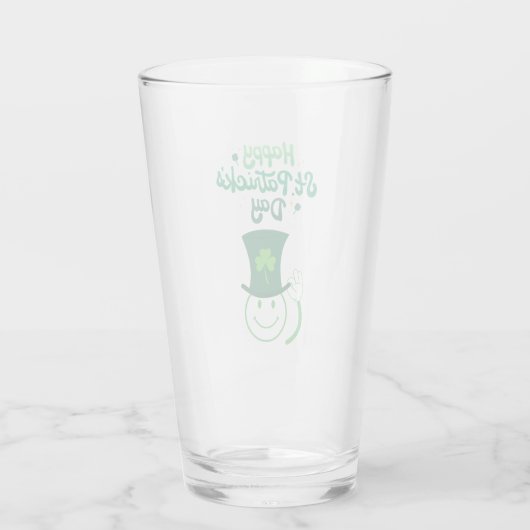 Happy St. Patrick's Day Smile Face Glas (Rückseite)