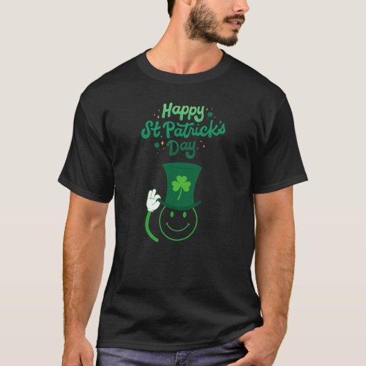 Happy St. Patrick's Day Smiley T-Shirt (Vorderseite)