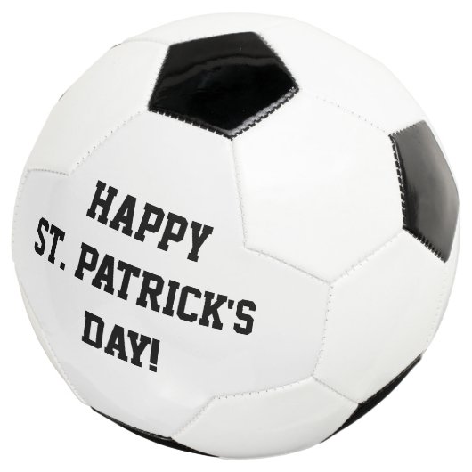 Happy St. Patrick's Day Soccer Ball Schwarz-weiß (Dreiviertel)