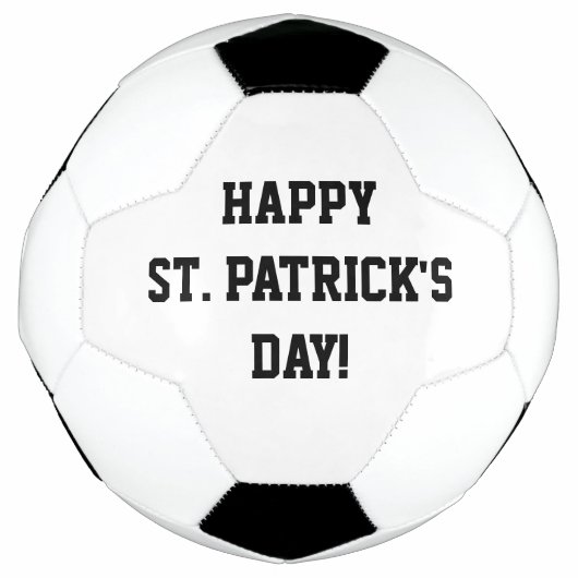 Happy St. Patrick's Day Soccer Ball Schwarz-weiß (Vorderseite)