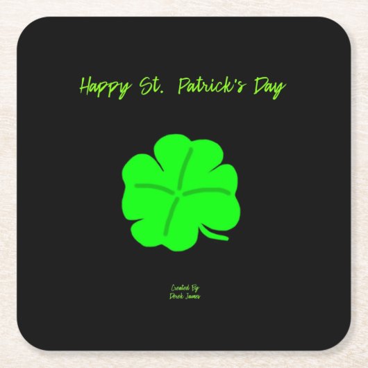 Happy St. Patrick's Day Square Paper Untersetzer (Vorderseite)