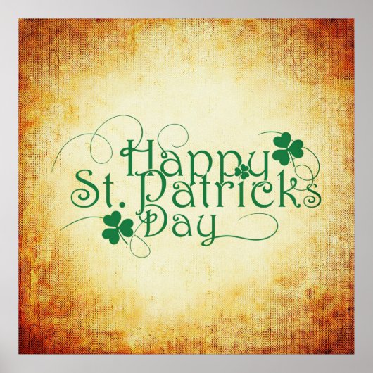 Happy St. Patrick's Day Square Poster (Vorne)