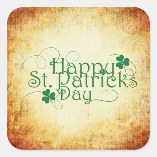 Happy St. Patrick's Day Square Sticker (Vorderseite)