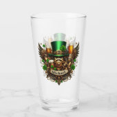 Happy St Patricks Day Steampunk Style Personalisie Glas (Rückseite)