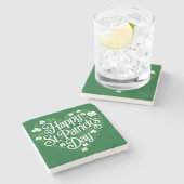 Happy St Patrick's Day Steinuntersetzer (Seitenansicht)