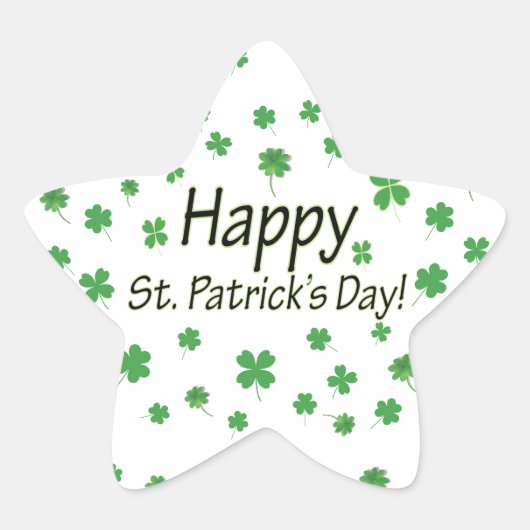 Happy St Patricks Day Stern-Aufkleber (Vorderseite)
