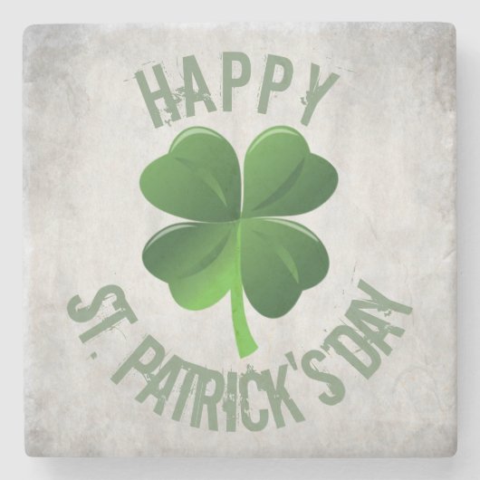 Happy St. Patrick's Day Stone Untersetzer (Vorderseite)