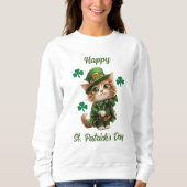 Happy St. Patrick's Day Sweatshirt for Cat Lovers (Vorderseite)