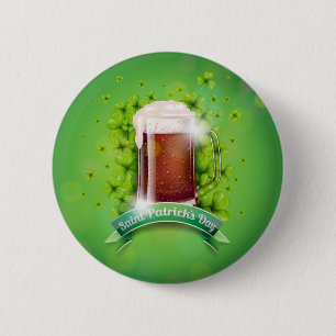 Happy St. Patrick's Day Tasse of Beer Button