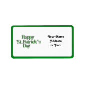 Happy St Patrick's Day Text Image Adressaufkleber (Vorne)