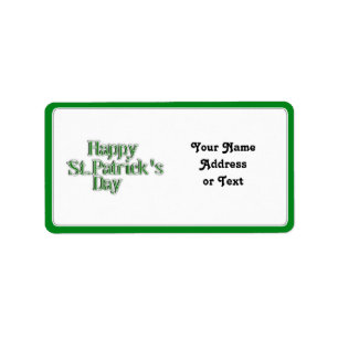 Happy St Patrick's Day Text Image Adressaufkleber