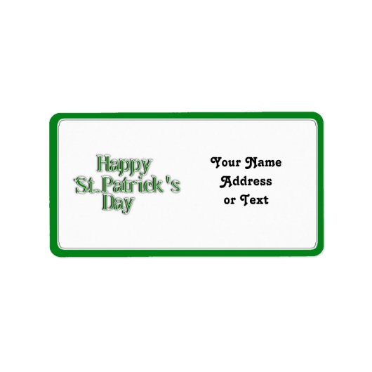 Happy St Patrick's Day Text Image Adressaufkleber (Vorne)