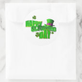 Happy St. Patricks Day Text Runder Aufkleber (Tasche)