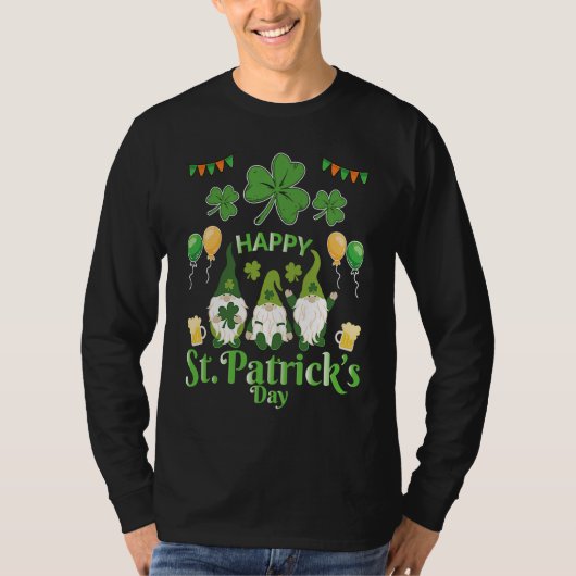 Happy St Patrick's Day Three Gnome Irish Flag Sham T-Shirt (Vorderseite)
