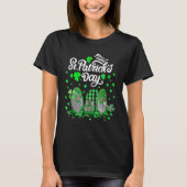 Happy St Patrick's Day Three Gnomes Kleeblatt Esse T-Shirt (Vorderseite)