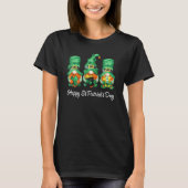 Happy St Patrick's Day Three Gnomes Shamrock Lucky T-Shirt (Vorderseite)