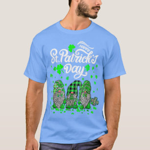 Happy St Patrick's Day Three Gnomes Shamrock T-Shirt